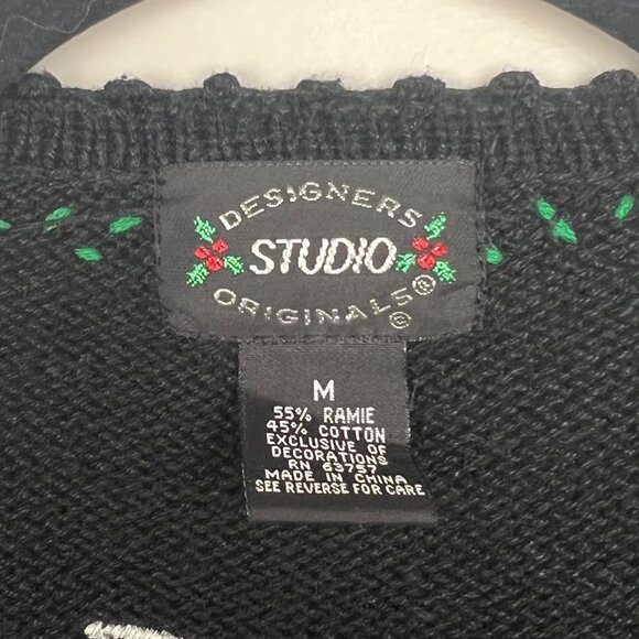 Designers Studio Originals Women's Ugly Christmas Cardigan Sweater Size Medium - Picture 7 of 7